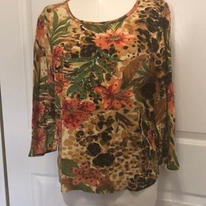 EUC “TAKE TWO CLOTHING CO” JUNGLE TOP W/SEQUINS  L